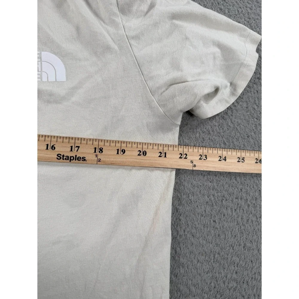 The North Face Never Stop Exploring Shirt Men's Large Beige Logo Short Sleeve
